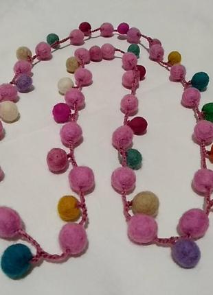 Повстяні різнокольорові намиста 50 см