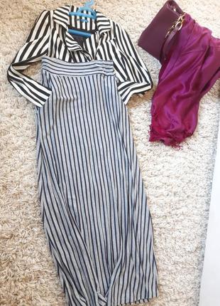 Стильная длинная юбка в полоску, с карманами, италия,  р. 6-89 фото