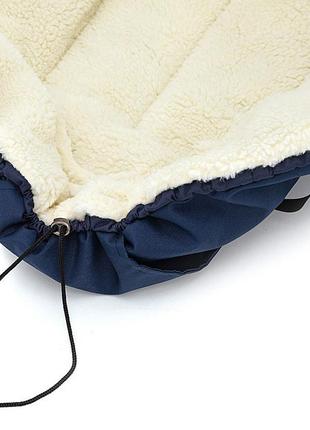 Зимний конверт babyroom wool n-8 navy blue темно-синий7 фото