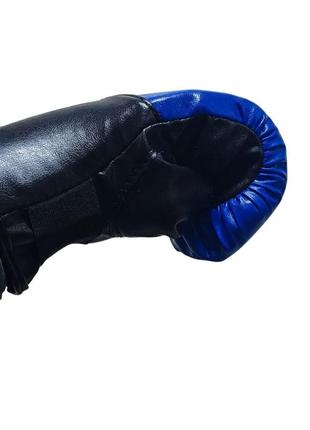Перчатки снарядные lev sport кожзам s синие6 фото