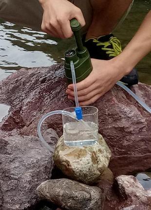 Туристический фильтр мембранный l610 для очистки воды. портативный карбоновый фильтр зеленый.9 фото