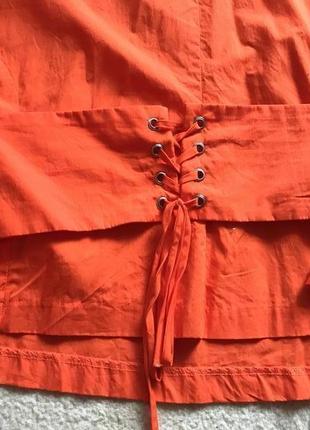 Кофта футболка корсет ярко оранжевая h&m со шнуровкой2 фото