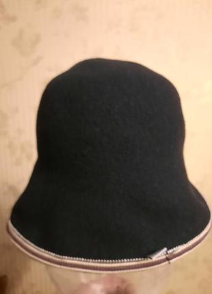 Черный брендовый шерстяная шляпа-панама-карик ellen paulssen2 фото