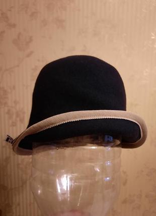 Черный брендовый шерстяная шляпа-панама-карик ellen paulssen3 фото