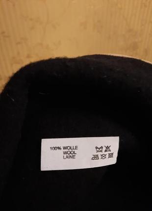 Черный брендовый шерстяная шляпа-панама-карик ellen paulssen6 фото