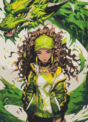 Картина по номерам 40х50 на деревянном подрамнике "амулет дракона" bs53825