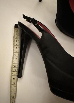 Женские босоножки на каблуке в черном цвете, размер 384 фото