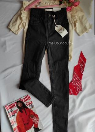 Женские укороченные джинсы скини чёрные зауженные брюки в обтяжку5 фото