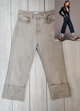 Женские плотные джинсы свободного кроя с отворотом оригинал идеал 12 р пояс 41 см пакистан2 фото