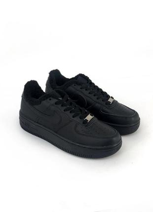 Кроссовки nike air force 1 low black fur