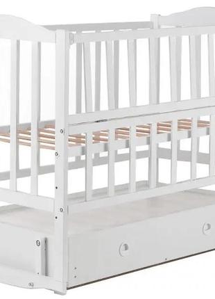 Ліжко babyroom зайченя zl-301 маятник поздовжнього гойдання, ящик, відкидний бік білий3 фото