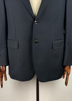 Оригінальний чоловічий вовняний піджак блейзер canali navy blue wool gold buttons blazer3 фото