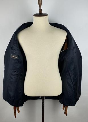 Оригінальний чоловічий вовняний піджак блейзер canali navy blue wool gold buttons blazer5 фото