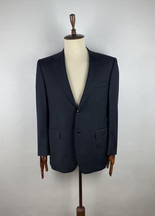 Оригінальний чоловічий вовняний піджак блейзер canali navy blue wool gold buttons blazer