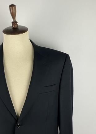 Оригінальний чоловічий вовняний піджак блейзер canali navy blue wool gold buttons blazer4 фото