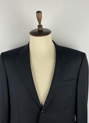 Оригінальний чоловічий вовняний піджак блейзер canali navy blue wool gold buttons blazer2 фото