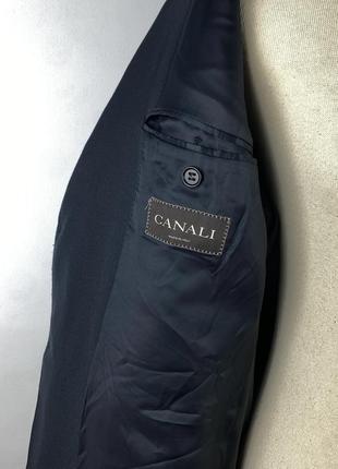 Оригінальний чоловічий вовняний піджак блейзер canali navy blue wool gold buttons blazer6 фото