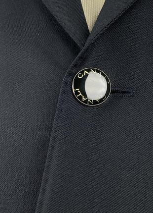 Оригінальний чоловічий вовняний піджак блейзер canali navy blue wool gold buttons blazer8 фото