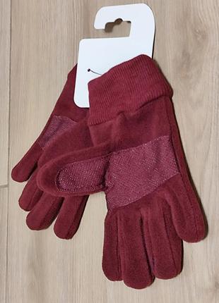 Теплые антискользящие перчатки на флисе от tchibo (немечечника), размер на рост:...