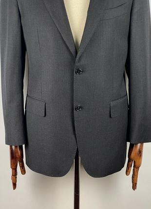 Оригинальный мужской шерстяной пиджак блейзер suitsupply pure wool suoer 110s gray striped blazer3 фото