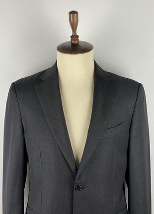 Оригинальный мужской шерстяной пиджак блейзер suitsupply pure wool suoer 110s gray striped blazer2 фото