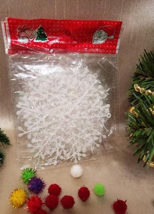 Снежінка - пластик - декор новорічний набори4 фото