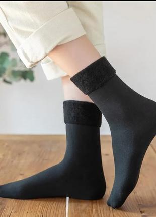 3 пары женские подрастковые носки носочки на флисе, байке8 фото
