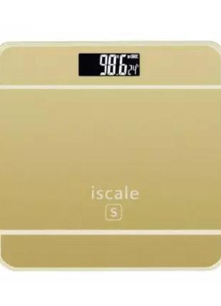 Весы напольные электронные iscale 2017d 180кг (0,1кг), с температурой. цвет: золотой