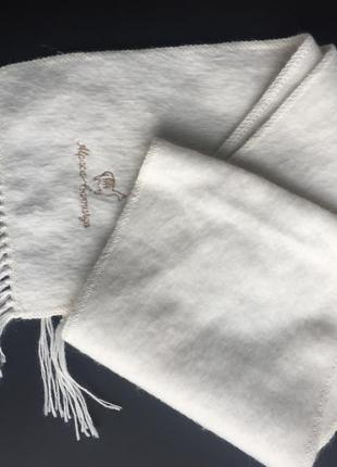 Белый шарфик с шерстью 🦙 альпака2 фото