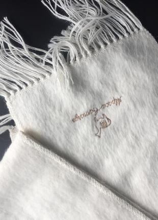 Белый шарфик с шерстью 🦙 альпака4 фото