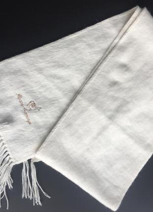 Белый шарфик с шерстью 🦙 альпака1 фото
