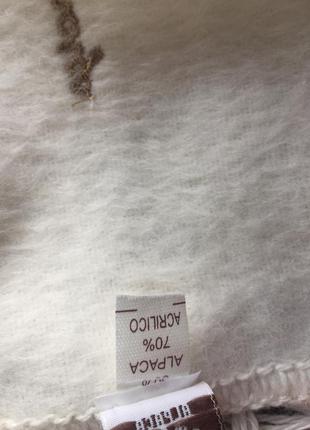 Белый шарфик с шерстью 🦙 альпака5 фото