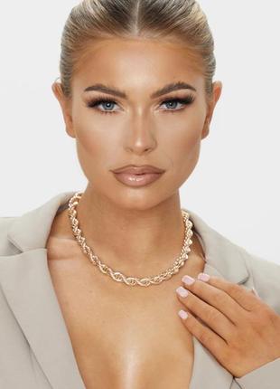 Золотое колье из витой веревки от prettylittlething