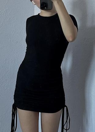 Платье fashionista мини на короткий рукав в рубчик2 фото