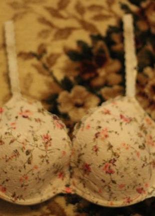 Винтажный лифчик кружевной лолита бюстгальтер в цветочек