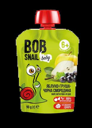 Фруктовое пюре bob snail яблоко-груша-черная смородина, от 6 месяцев, 90 г