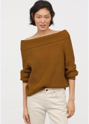 Горчичный свитер h&m m/l