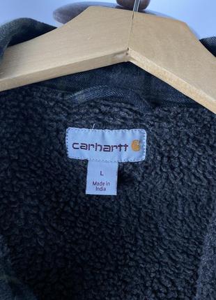 Оригинальная теплая рубашка куртка шерпа carhartt warm flannel sherpa plaid jacket10 фото