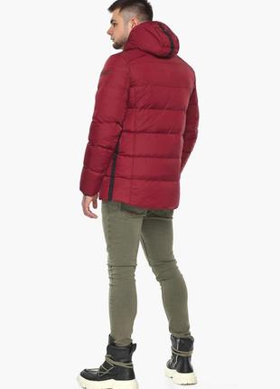 Утеплена зимова чоловіча куртка в бордовому кольорі модель 37055 50 (l) 52 (xl) 54 (xxl)5 фото