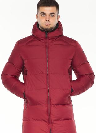 Утеплена зимова чоловіча куртка в бордовому кольорі модель 37055 50 (l) 52 (xl) 54 (xxl)4 фото