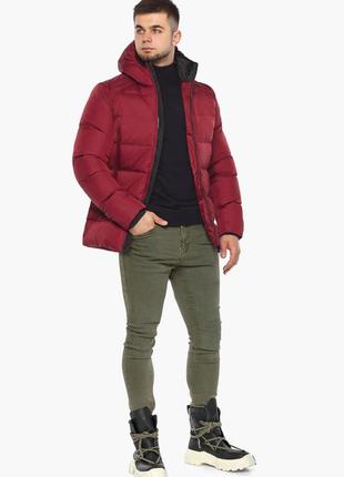 Утеплена зимова чоловіча куртка в бордовому кольорі модель 37055 50 (l) 52 (xl) 54 (xxl)2 фото