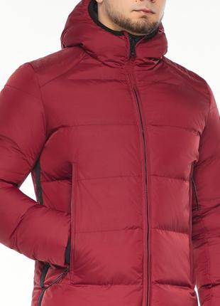 Утеплена зимова чоловіча куртка в бордовому кольорі модель 37055 50 (l) 52 (xl) 54 (xxl)6 фото