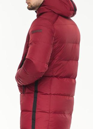 Утеплена зимова чоловіча куртка в бордовому кольорі модель 37055 50 (l) 52 (xl) 54 (xxl)7 фото
