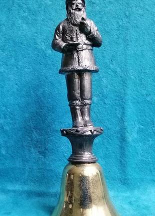 Колокольчик дзвоник санта клаус сша 1991 металевий вінтаж майкл  рикер