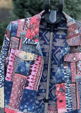 Desigual испания стильный дизайнерский пиджак блейзер куртка этно стиль хлопка4 фото