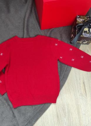 Новогодний свитер с оленем, свитшот, джемпер, кофта, мой первый новый год для мальчика на 12-18 месяцев, 1-1.5 года, 86 см4 фото