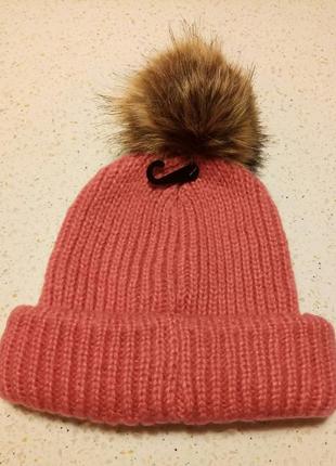 Новая теплая женская шапка
topshop 🌙 casual pom ribbed beanie pink tan7 фото