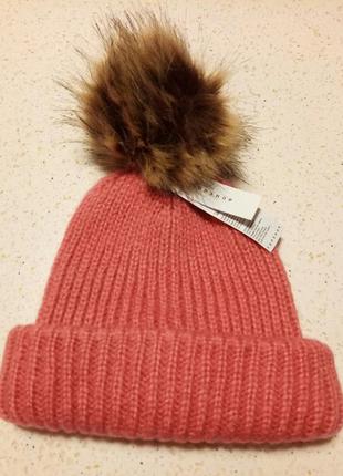 Новая теплая женская шапка
topshop 🌙 casual pom ribbed beanie pink tan5 фото