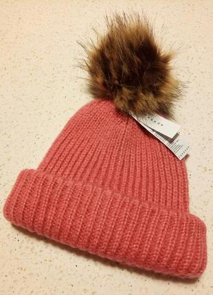 Новая теплая женская шапка
topshop 🌙 casual pom ribbed beanie pink tan6 фото