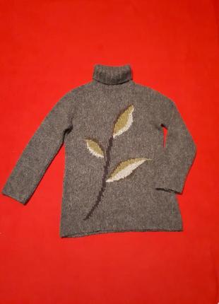 Вовняний светер сірий теплий з орнаментом  у скандинавському стилі р s m8 фото